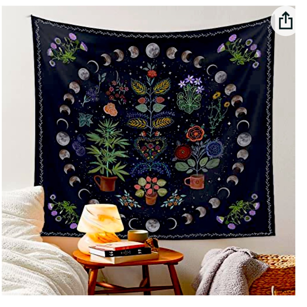 Plant Witch Moon Tapestry